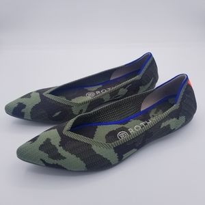 Rothy's Olive Camo Pointed Toe Flats